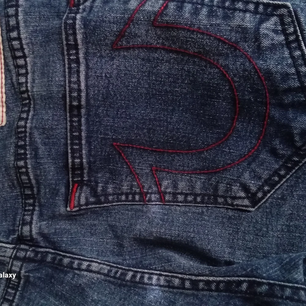 True Religion Ricky Relaxed Straight Denim Jeans‎ Men Blue Button Fly Size